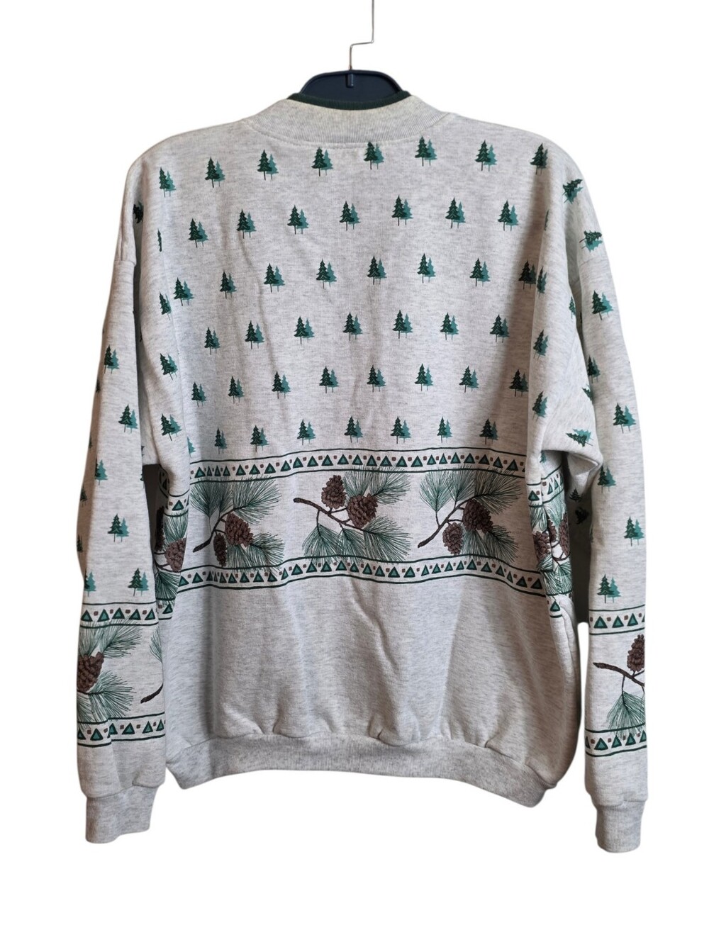 Artisans Southern Designs Pine Tree Pinecone Cardigan Sweatshirt Jacket Large - Picture 3 of 16